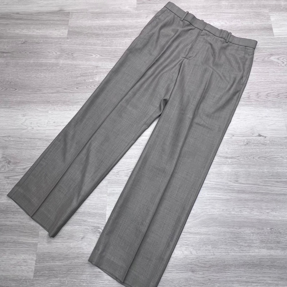 Perry Ellis Mens Gray‎ Flat Front Dress Pants 34x30 Sharkskin Texture Trousers